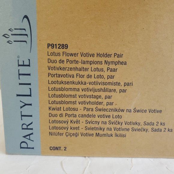 2012 Partylite Lotus Flower Votive Holder set of 2 tealights P91289 floral - Picture 11 of 12